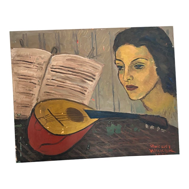 1951 Vincent A. Walker “Remembered Melody” — Original Mid-Century Oil Painting For Sale