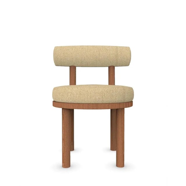 Wood Moca Chair in Safire 15 Fabric and Smoked Oak by Studio Rig for Collector For Sale - Image 7 of 7