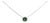 .925 Sterling Silver 7MM Bezel Set Created Green Emerald Pendant Necklace - 18" Inches For Sale