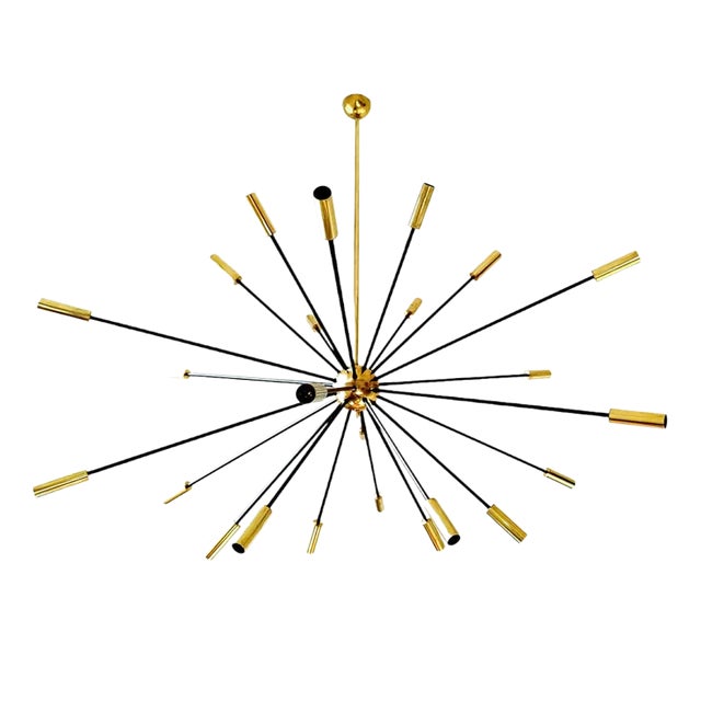 Italian Brass Sputnik Chandelier, 1950s For Sale