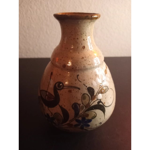 This is a Mexican Tonala Glazed 5" Bud Vase Procured at auction BOX 1