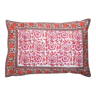 Sanya-Riyad Pink & Orange Reversible Pillow Case For Sale