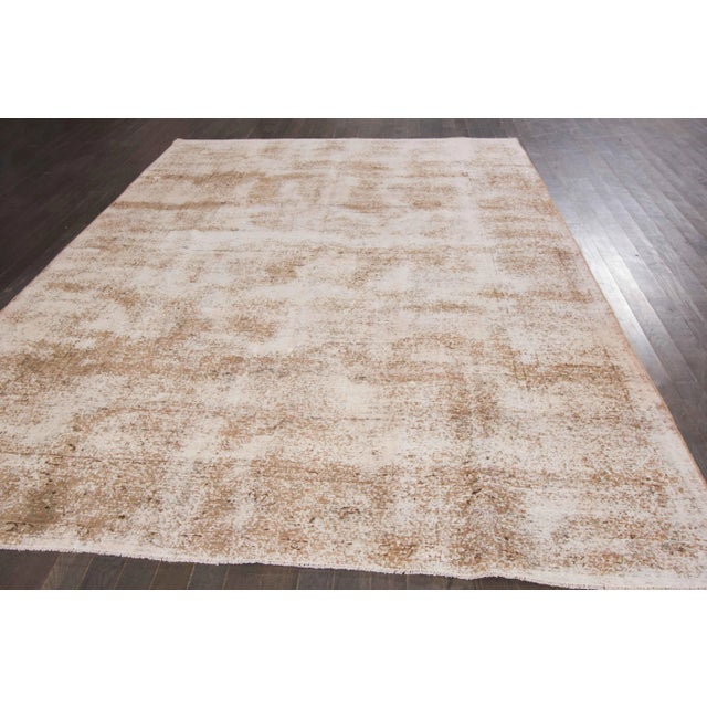 Abstract Vintage Tabriz Wool Rug For Sale - Image 3 of 6