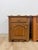 Mid 20th Century Pair of Rustic Pine Nightstands Drawer Arched Cabinet Door Scalloped European For Sale - Image 4 of 17