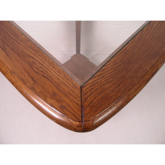 Vintage Dutch Oak and Glass Coffee Table, 1950s For Sale - Image 10 of 11