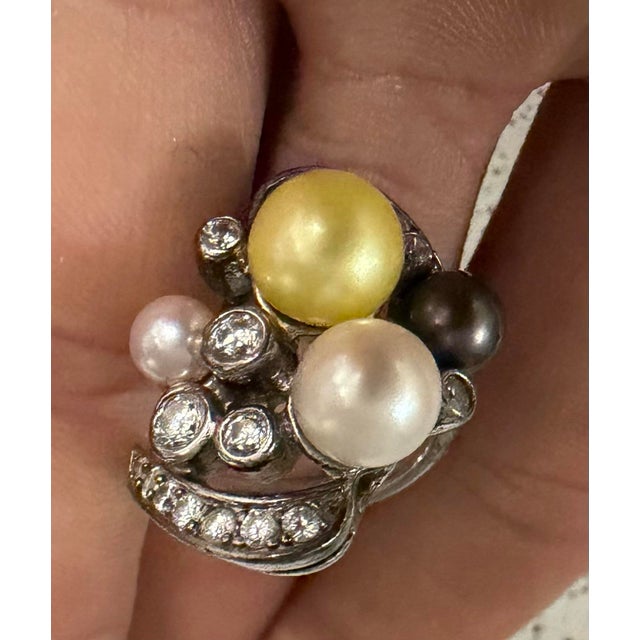 Woman's Joseph Esposito Multi Color Pearl .925 Sterling Silver Ring Sz 6 Excellent condition This woman's Joseph Esposito...