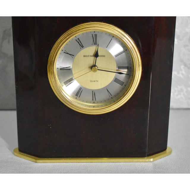 Wood Vintage Mid Century Modern Balley Banks and Biddle Battery Operated Desk Clock For Sale - Image 7 of 13