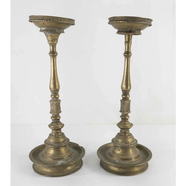 Pair of Indian or Chinese Paktong Candle Holders For Sale - Image 4 of 13