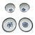 Vintage Chinese Rice Grain Blue & White Tea Cups & Saucers - Signed - Set of 4 For Sale