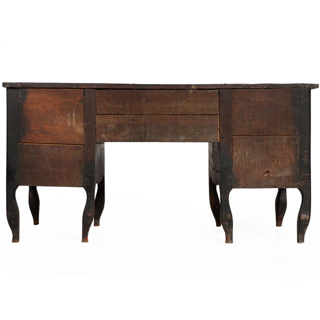 French Provincial French Provincial Desk in Ebonized Polychrome, Late 18th Century For Sale - Image 3 of 17