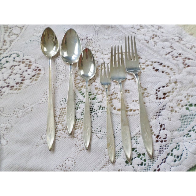 Vintage Gorham Sterling Silver Gossamer Pattern Flatware Service for 12 - 126 Pieces For Sale - Image 10 of 13