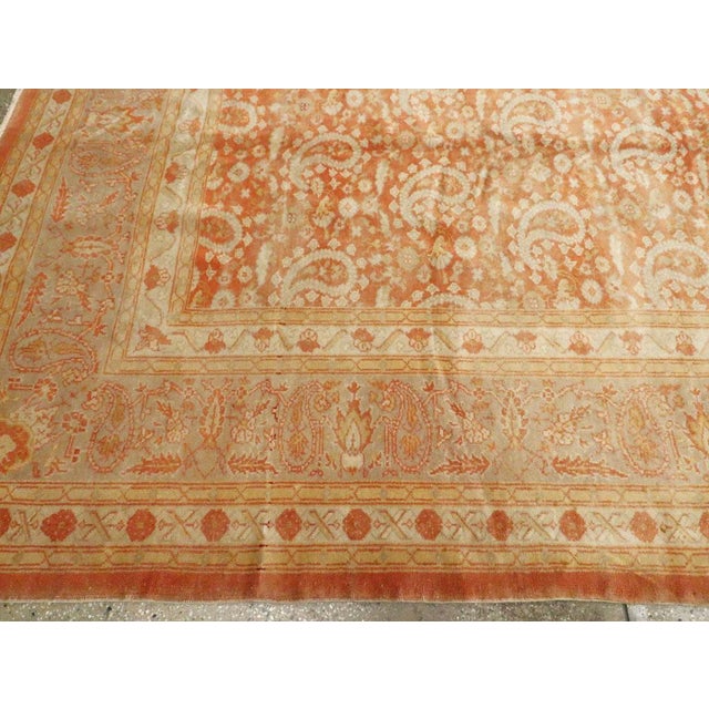 Early 20th Century Galerie Shabab Collection Early 20th Century Handmade Turkish Oushak Large Room Size Carpet For Sale - Image 5 of 7