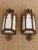 1910 Gothic Iron and Original Slag Glass Copper Flashed Wall Sconces - a Pair For Sale - Image 4 of 11