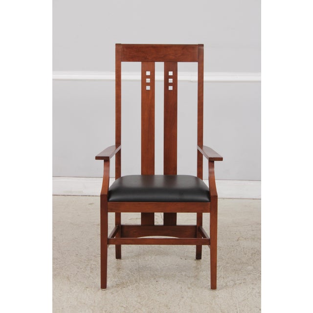 Arts & Crafts Set of 8 Stickley Cherry 21st Century Dining Chairs For Sale - Image 3 of 18