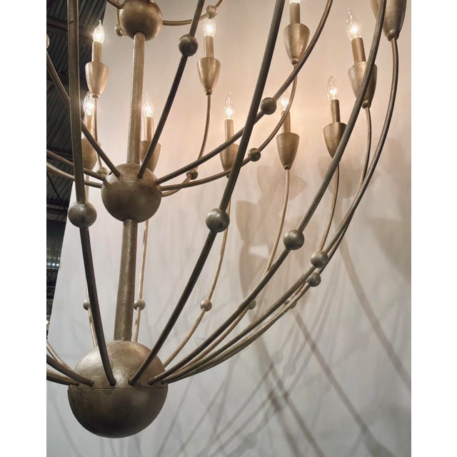 Currey & Company Currey & Company Modern Large Silver Paradox Chandelier For Sale - Image 4 of 6