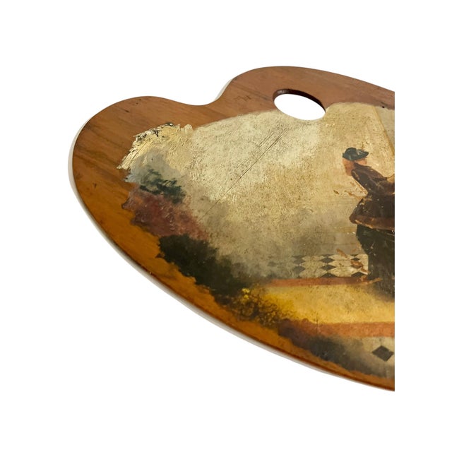 Antique French 19th Century Artist Palette Painting After Edouard Bisson For Sale - Image 4 of 13