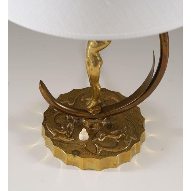 1940s Swedish Art Deco Table Lamp in Brass, 1940s For Sale - Image 5 of 7