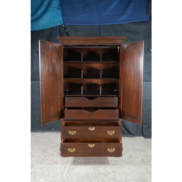 1990s Ethan Allen Georgian Court Cherry Clothing Armoire Linen Press 11-5265 For Sale - Image 9 of 18