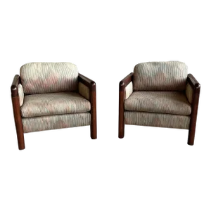 Pair of 1980s David Edward Company Club Chairs
