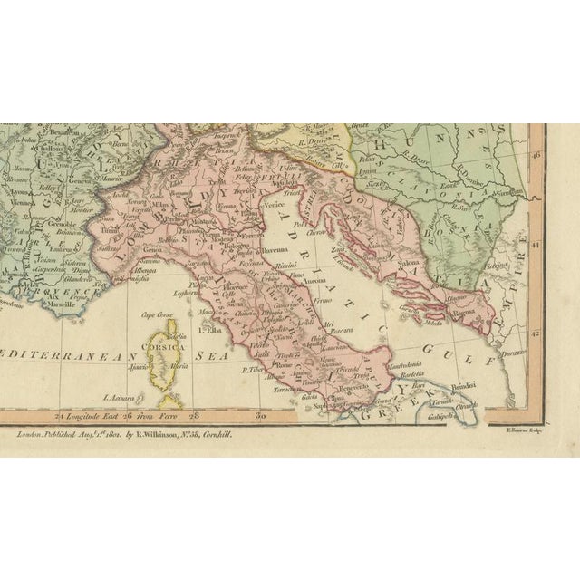 Paper Charlemagne's Empire Map by Wilkinson, 1817 For Sale - Image 7 of 10