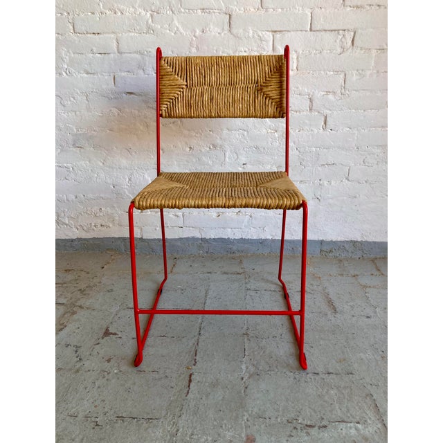 1970s Chairs with Natural Straw Seats from Pirela Atelier, 1970s, Set of 6 For Sale - Image 5 of 16