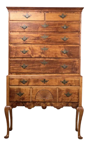 Antique 18th Century New Hampshire Queen Anne Maple Highboy
