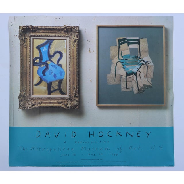 Paper 1988 David Hockney a Retrospective Exhibition Poster For Sale - Image 7 of 7