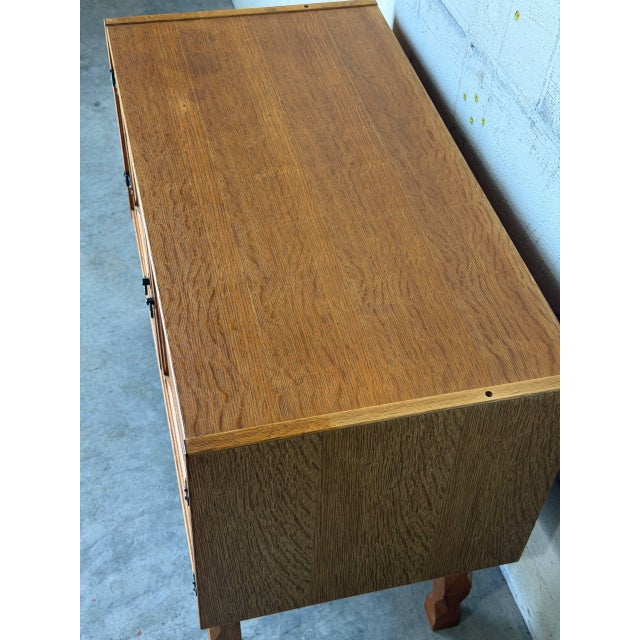 Wood Henning Kjærnulf Oak Storage Cabinet With Black Handles Danish Mid-Century Modern 1960s For Sale - Image 7 of 12