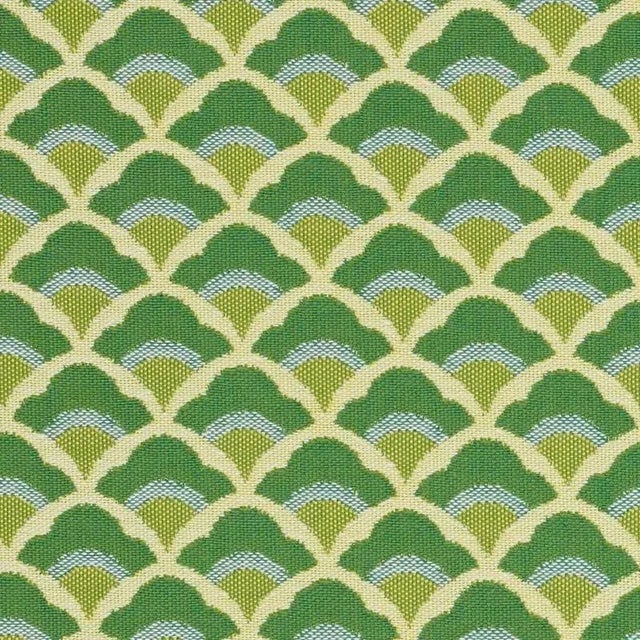 Schumacher Wilhelm Fabric in Kelly Green For Sale