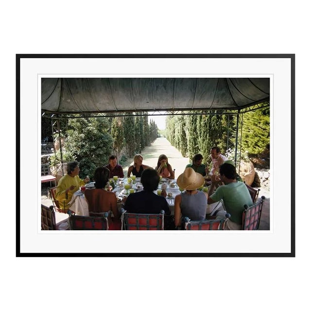 Lunch With Lili 1973 by Slim Aarons Black Framed C Print For Sale