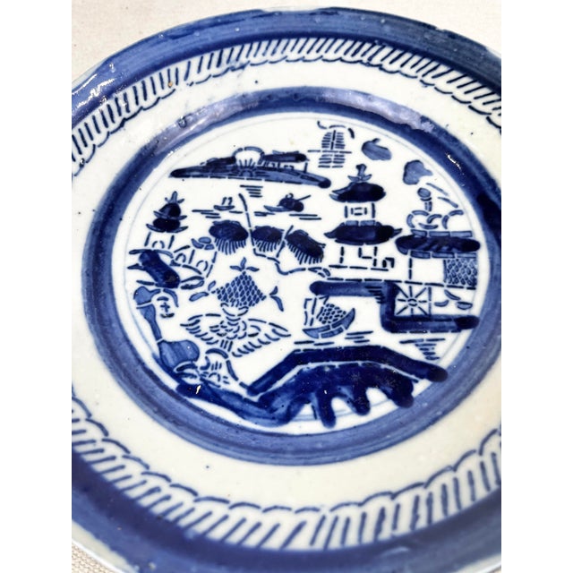 Chinese Antique Chinese Export Blue Willow Canton Dish For Sale - Image 3 of 11