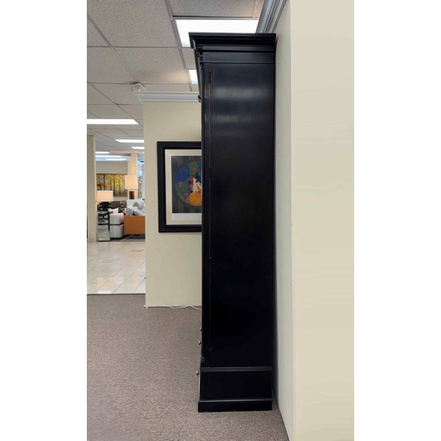 Ebony Ralph Lauren Bel Air Lighted China Display Cabinet For Sale - Image 8 of 18