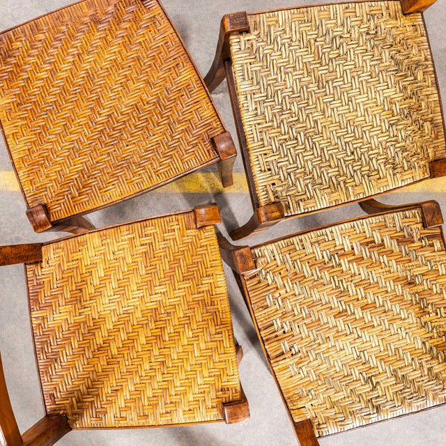 French Farmhouse Dining Chair with Woven Seat, 1950s For Sale - Image 10 of 11