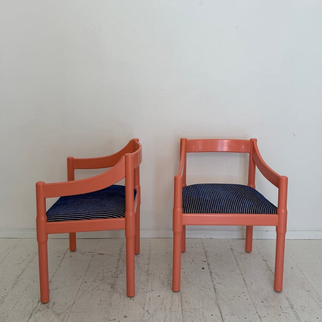 Blue Carimate Chairs by Vico Magistretti for Cassina, Italy, 1960, Set of 2 For Sale - Image 8 of 17