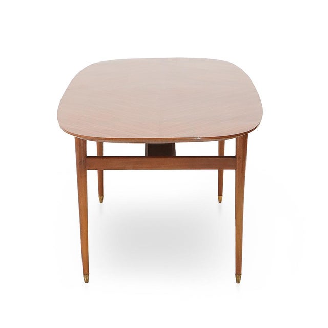 Table with Herringbone Veneer Top, 1950s For Sale - Image 6 of 13