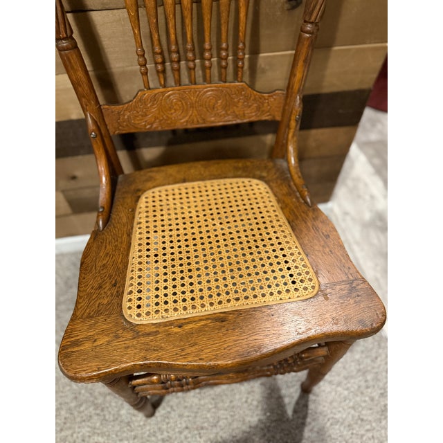 Wood Set of Six Late 19th Century American Renaissance Revival Carved Oak Dining Chairs, Circa 1885–1900 For Sale - Image 7 of 11