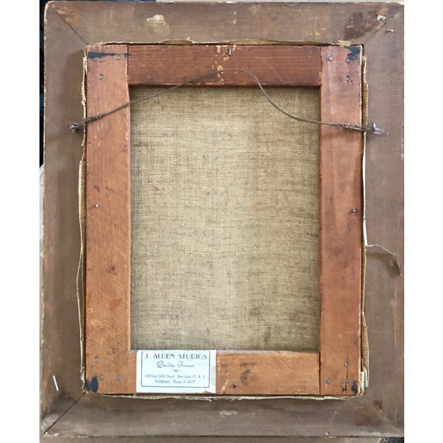 Gray Jean Calogero, Italian Surrealist Oil Painting Jean Calogero Big Eyed Girl Doll Mandolin Flower For Sale - Image 8 of 9