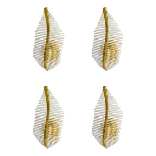 Murano Glass Wall Lighting attributed to Gaetano Sciolari, Italy, 1970s, Set of 4 For Sale