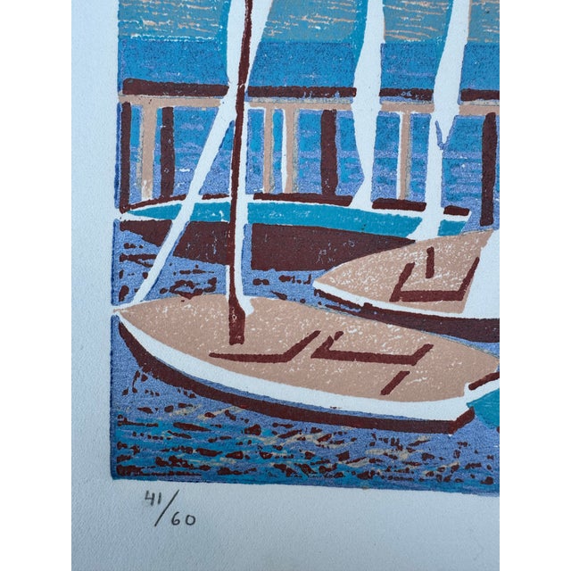 1980 Hannah Brandt “Natal” Signed Limited Edition Brazilian Color Woodcut Print 41/60 For Sale In San Francisco - Image 6 of 10