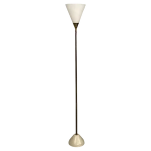Mid-Century Modern Italian Brass, Glass and Iron Floor Lamp, 1950s