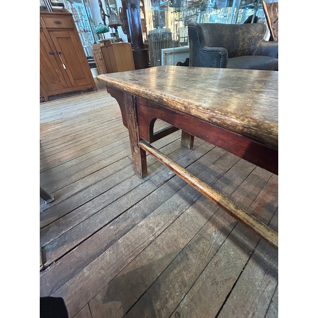Large 19th Century Sturdy Rustic Elm Bench For Sale - Image 11 of 16