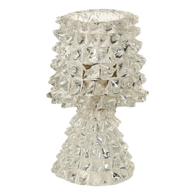 Rostrato Murano Glass and Brass Table Lamp from Barovier, Italy 1940s For Sale