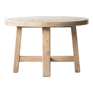 Matthew Izzo Home Rotund 48" Round Reclaimed Elm Wood Dining Table For Sale