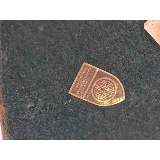 Antique Rare Hand Painted Armor Bronze "The Bookworm" Polychrome Scholar on Library Ladder Bookends - A Pair For Sale - Image 14 of 14