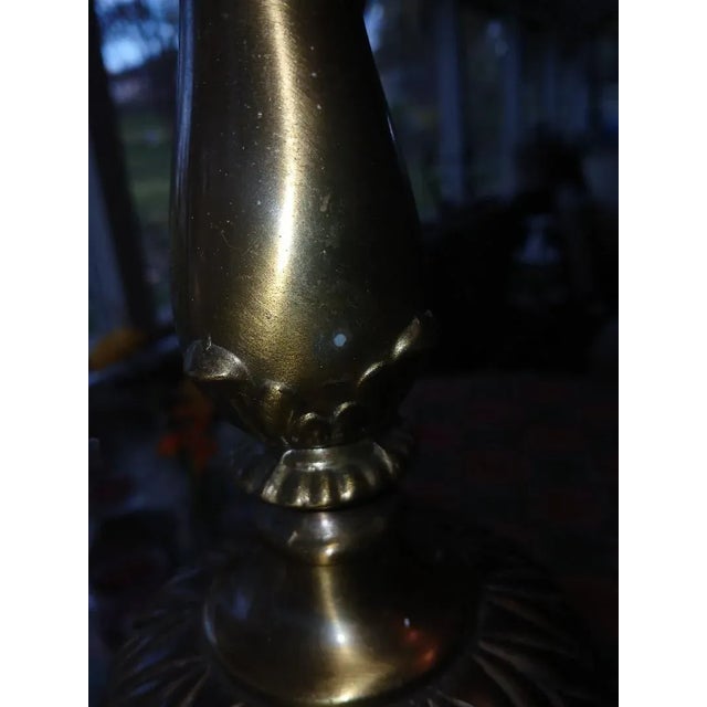 Vintage Brass Torchiere Table Lamps, a Pair For Sale - Image 11 of 12