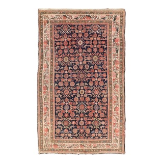 Antique Persian Kurdish Rug With Herati Pattern on a Blue Field 4'1 X 7'7 For Sale