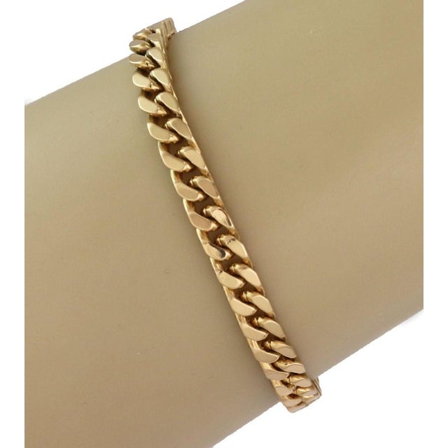 Mid 20th Century Mid 20th Century 18K Yellow Gold Classic Curb Link Bracelet For Sale - Image 5 of 5