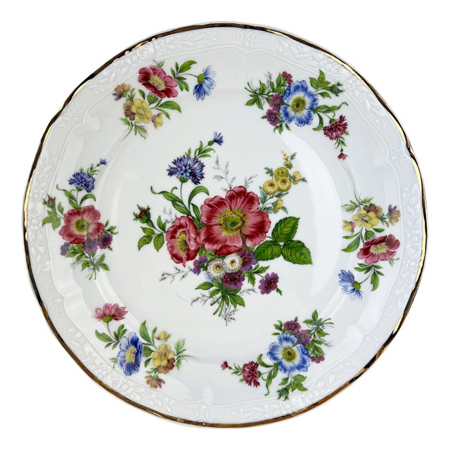 Vintage Floral Porcelain Plate from Disfer Limoges, 1950s For Sale