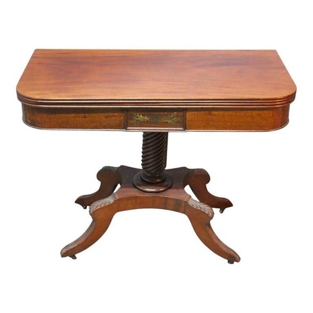 Federal Sheraton Flame Mahogany Card Table 19thC For Sale - Image 6 of 16