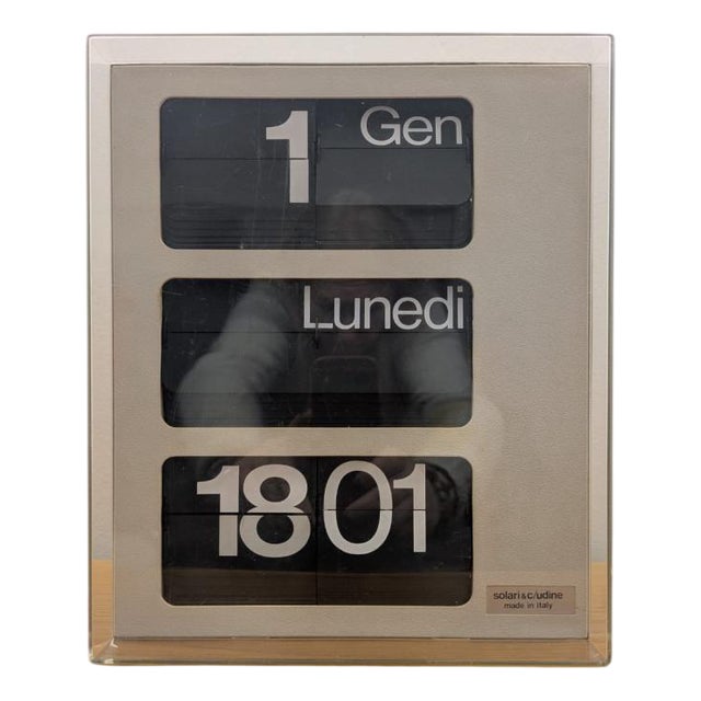 White Dator 6 Flipclock from Solari & C. Udine, Italy, 1970s For Sale